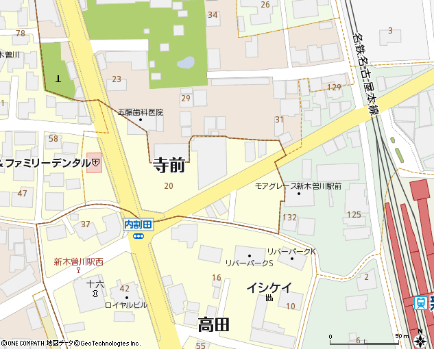 木曽川支店付近の地図